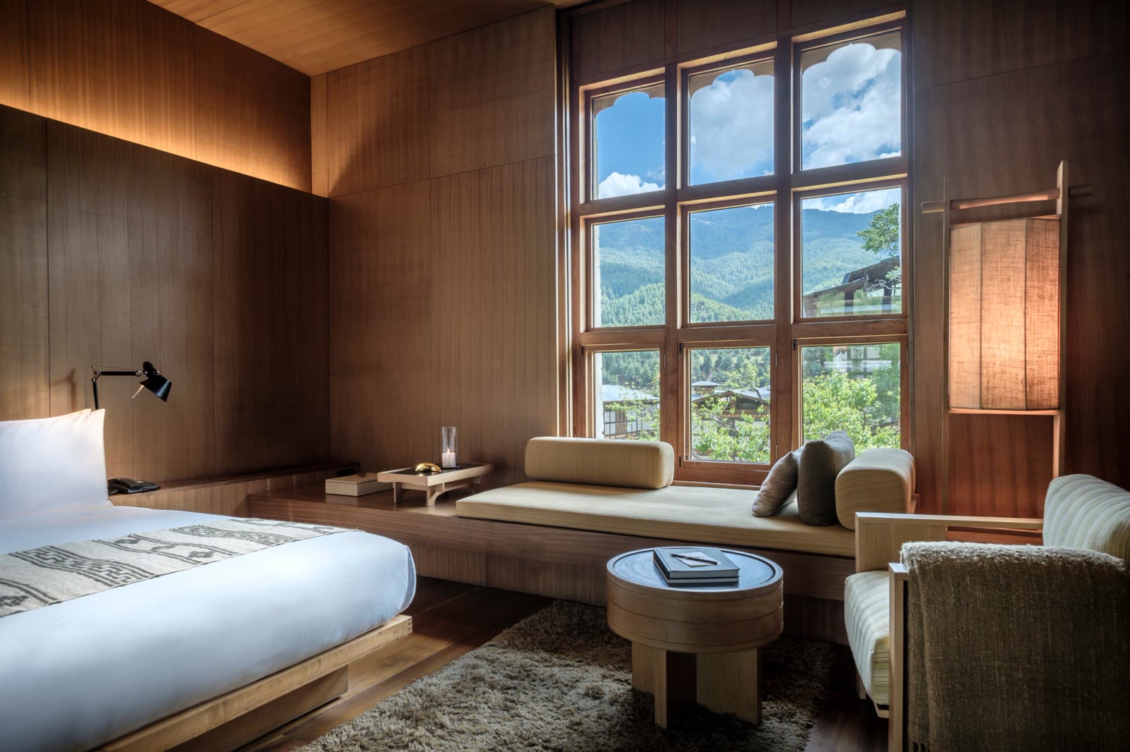 A suite bedroom at Amankora Bumthang, Bhutan