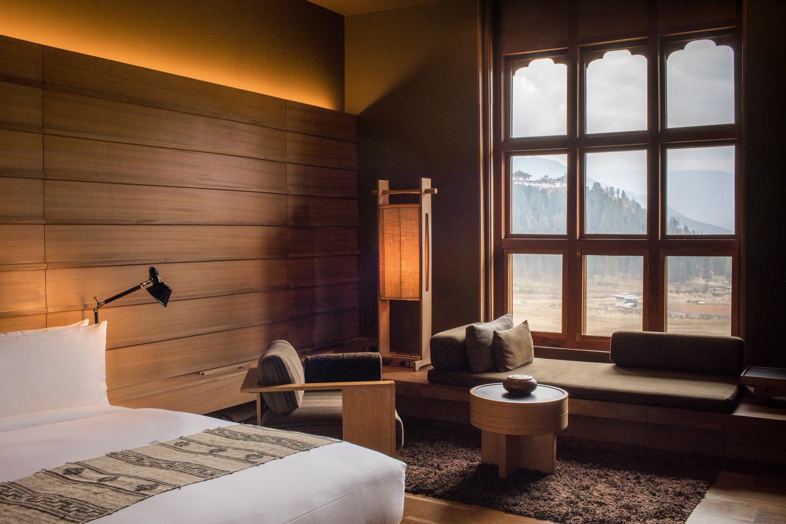 A suite bedroom at Amankora Gangtey, Bhutan