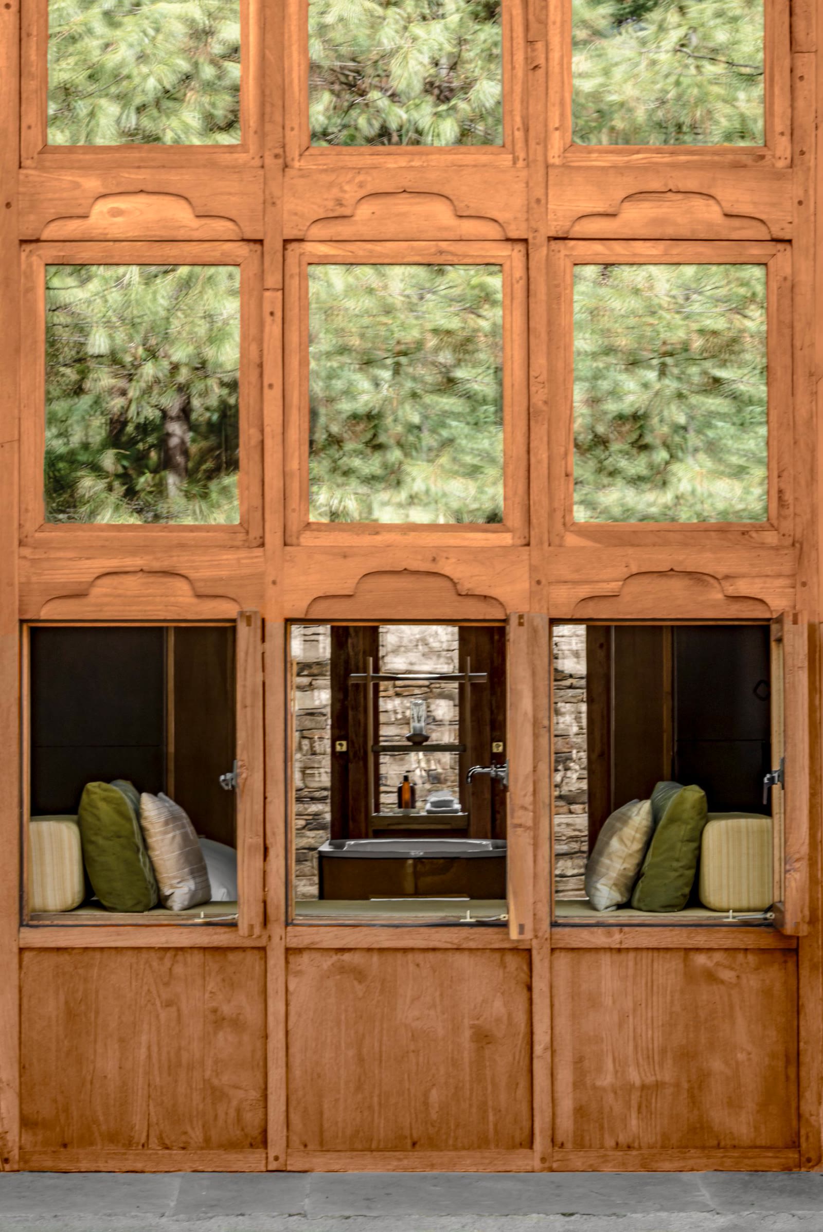 A suite at Amankora Paro seen from the exterior, Bhutan