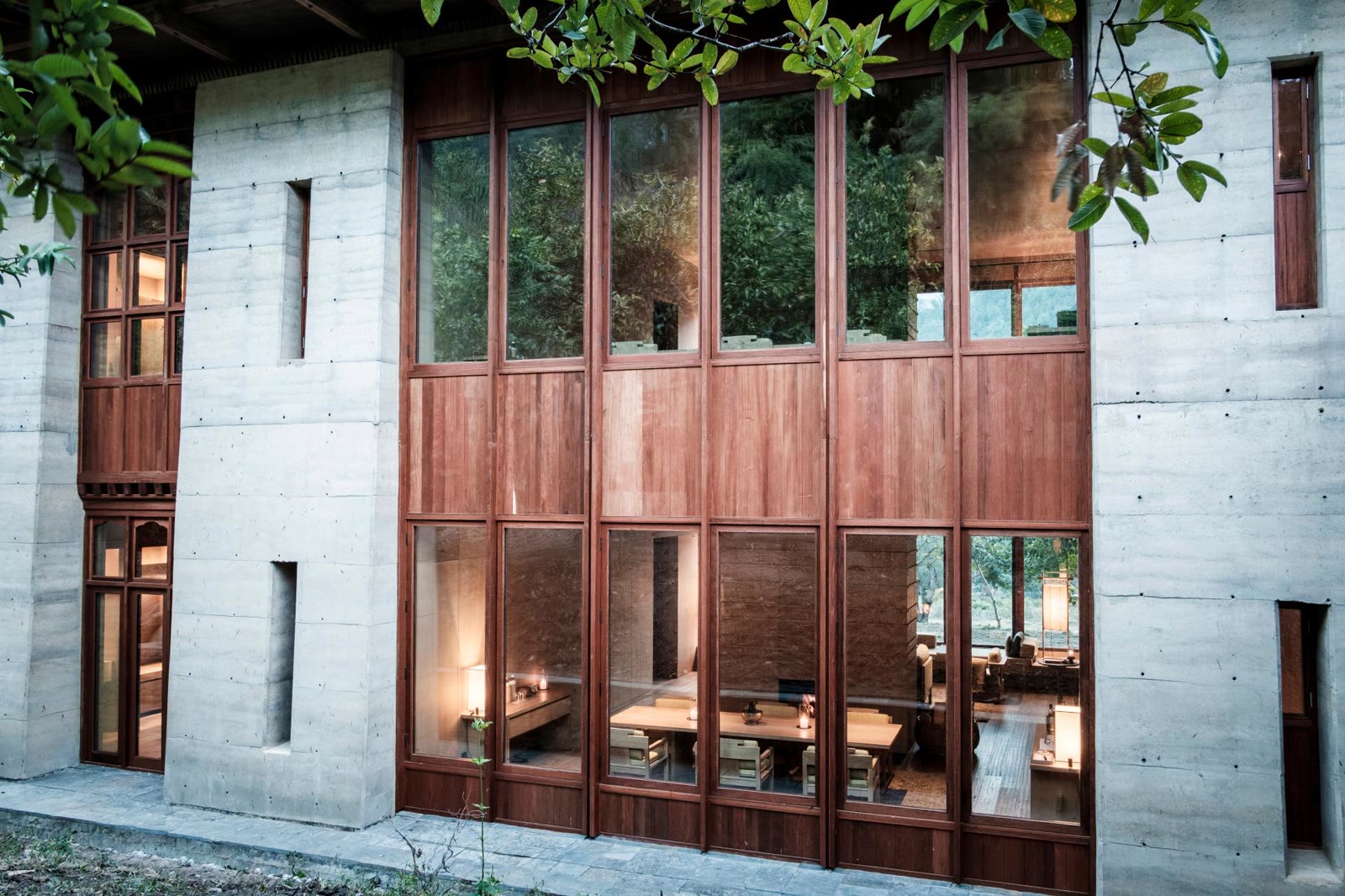 The Mo Chhu Suite block exterior at Amankora Punakha, Bhutan