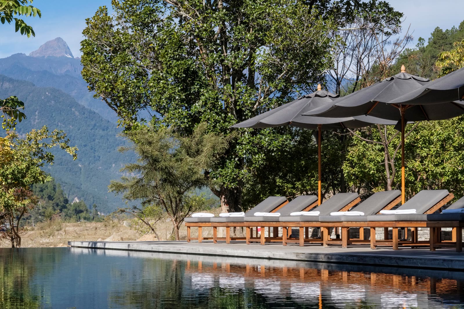 The swimming pool at Amankora Punakha, Bhutan