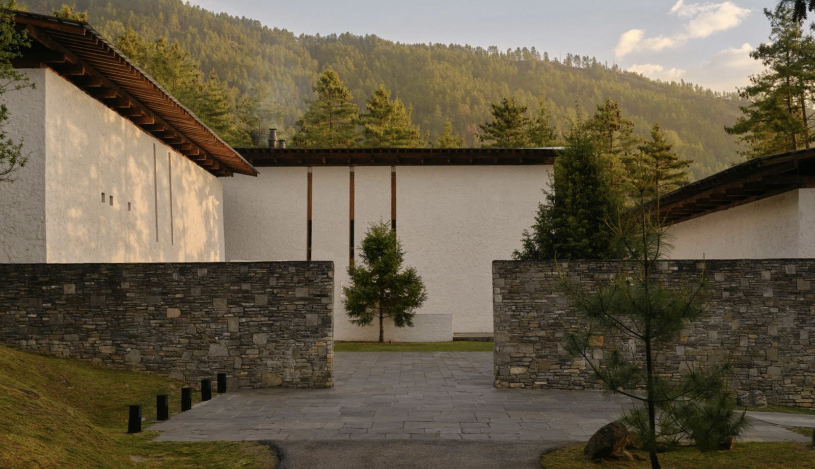 The exterior of Amankora Thimphu above the capital, Bhutan