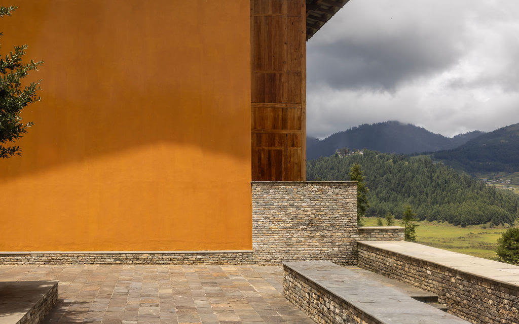 The exterior of Six Senses Gangtey above the Phobjikha Valley, Bhutan
