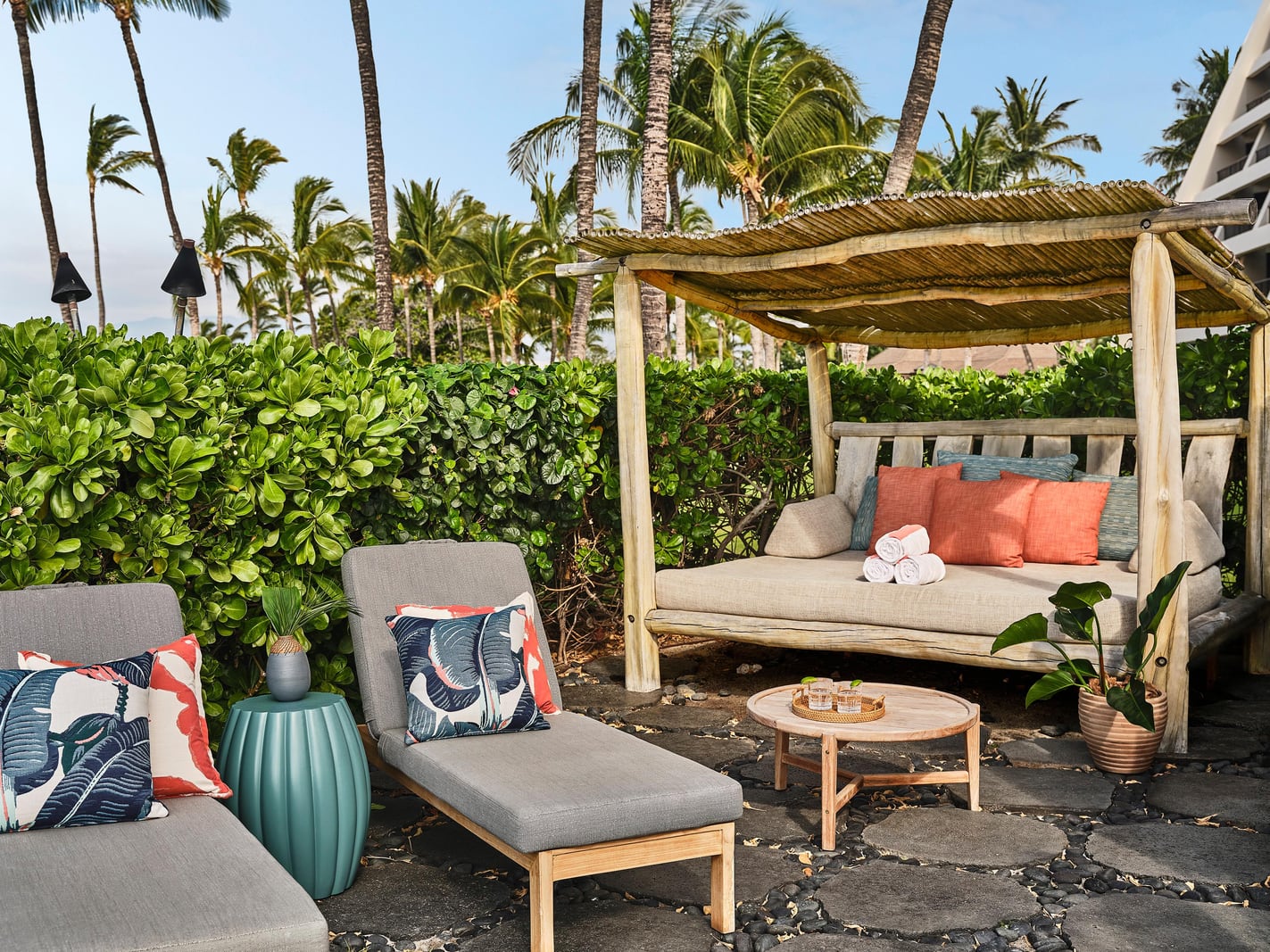 The beach club at Mauna Lani