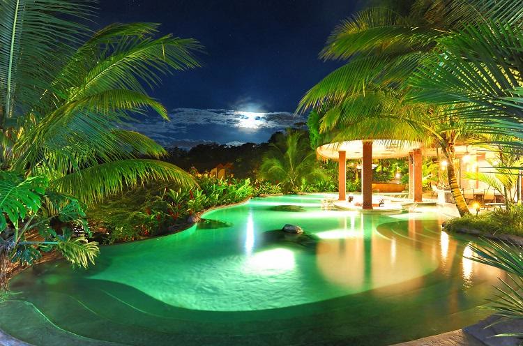 Hot-spring pools at The Springs, Arenal