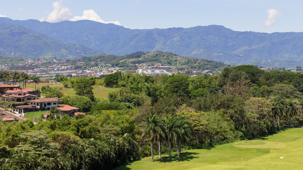 Mountain and valley view from the Costa Rica Marriott Hacienda Belén, San José