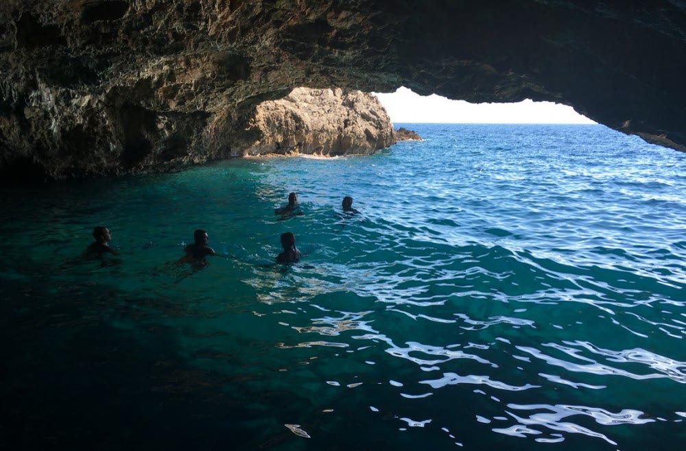 Our Lady of the Rocks and a Blue Cave swim by boat