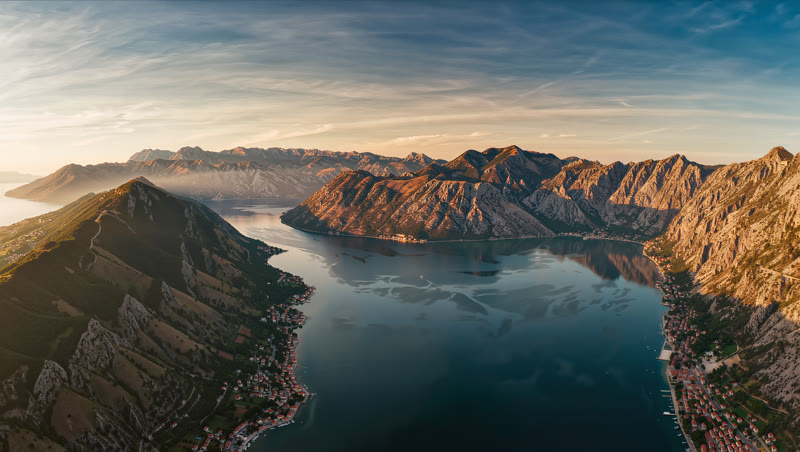 The fjord-like Bay of Kotor in Montenegro