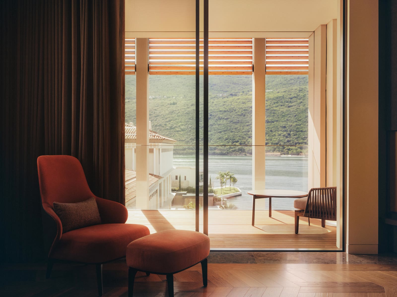 The pool over the Bay of Kotor at One&Only Portonovi