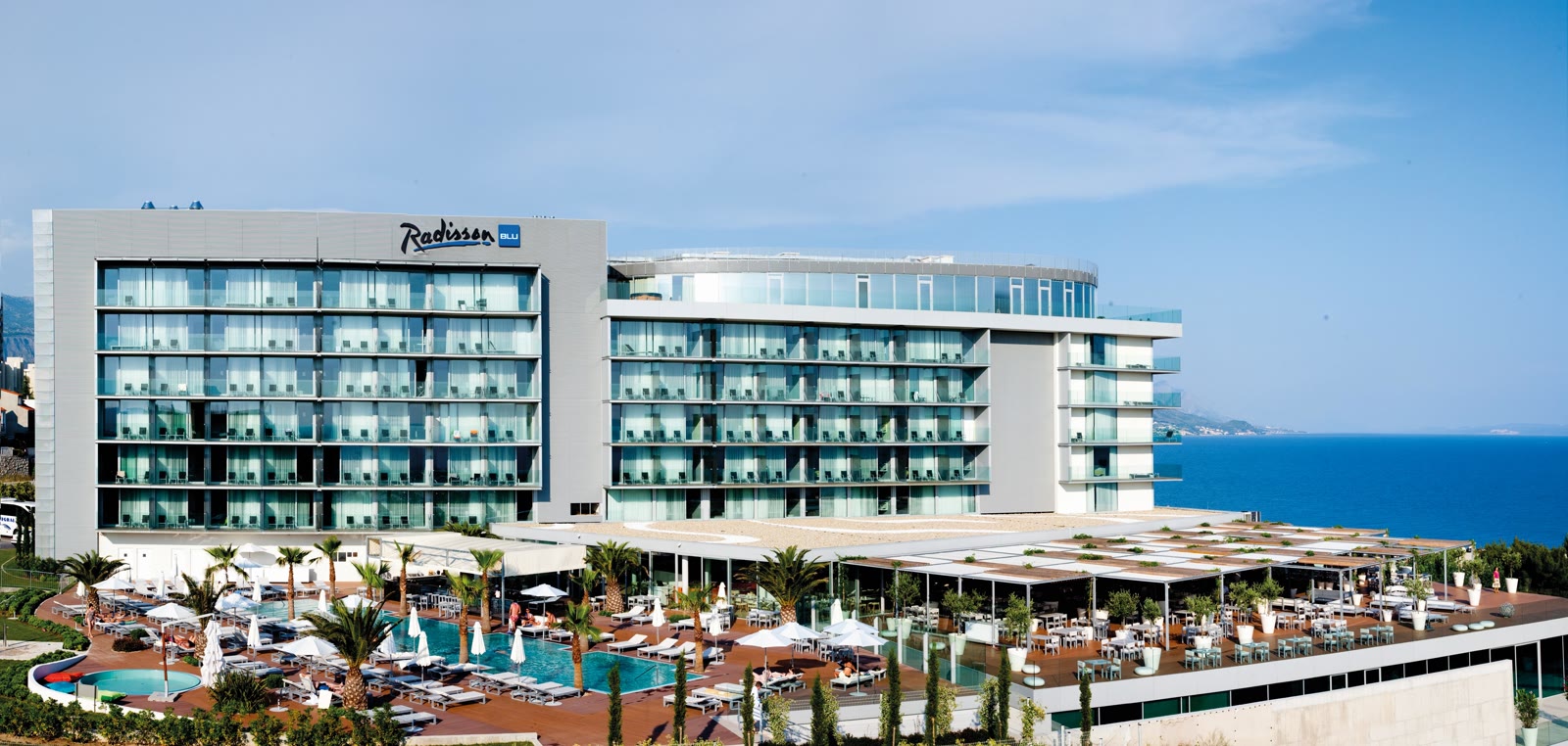 A suite terrace with sea views at the Radisson Blu Resort & Spa, Split