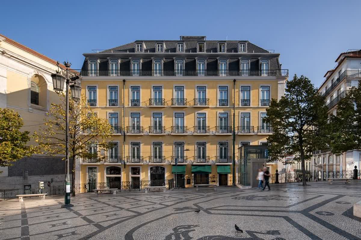 The facade of the Bairro Alto Hotel in Chiado, Lisbon