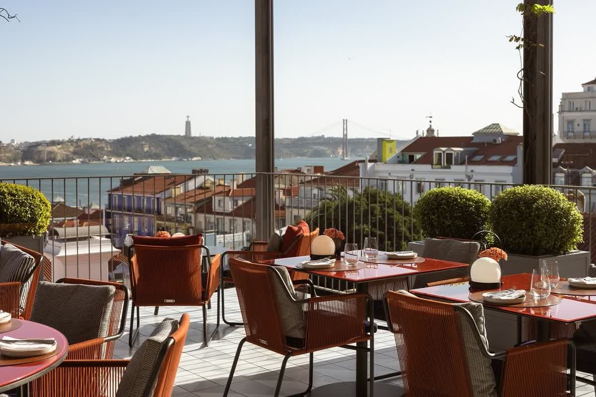 The terrace at the Bairro Alto Hotel, Lisbon