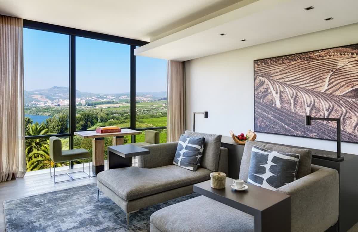 Suite living room at Six Senses Douro Valley