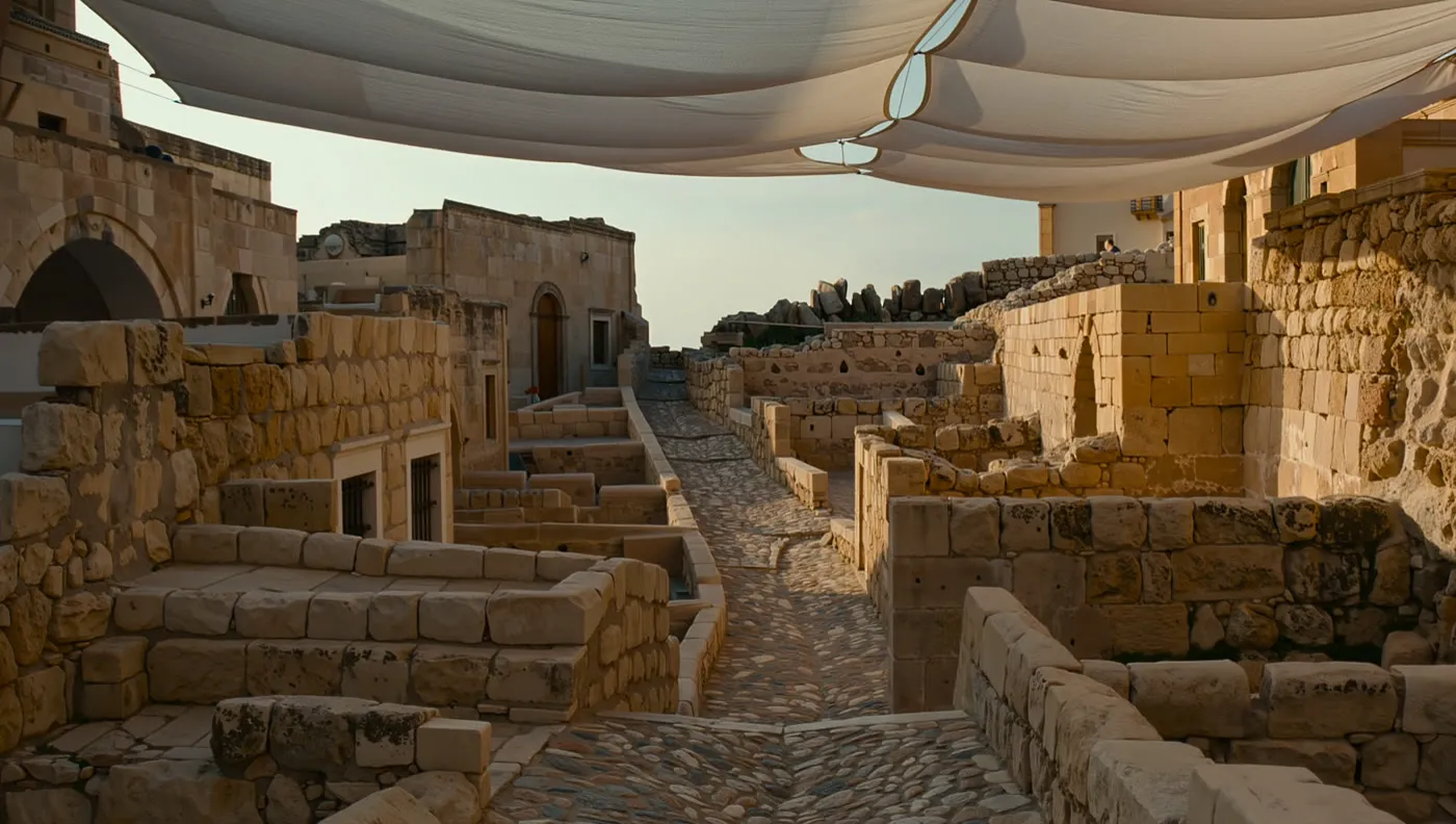 The Akrotiri archaeological site, Santorini