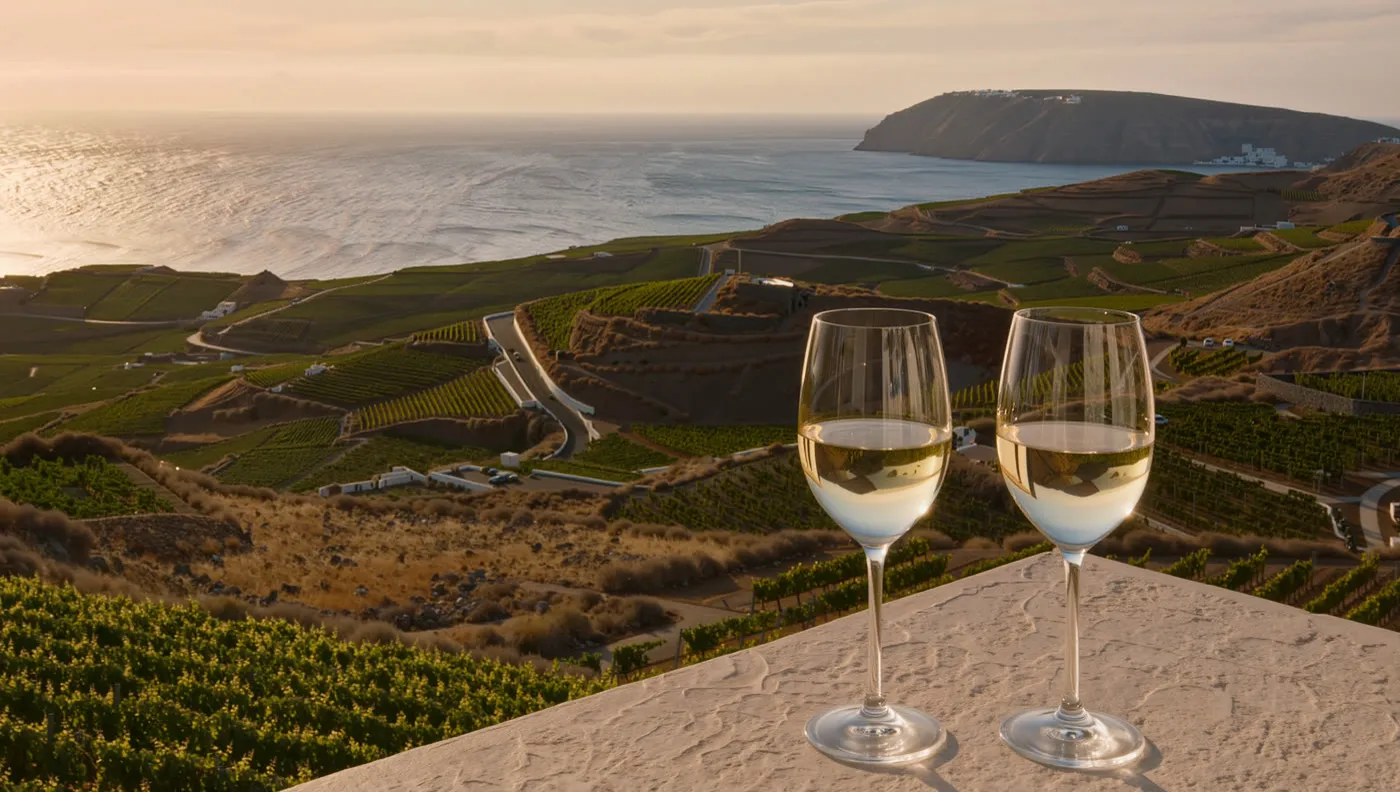 Santorini volcanic-soil wineries