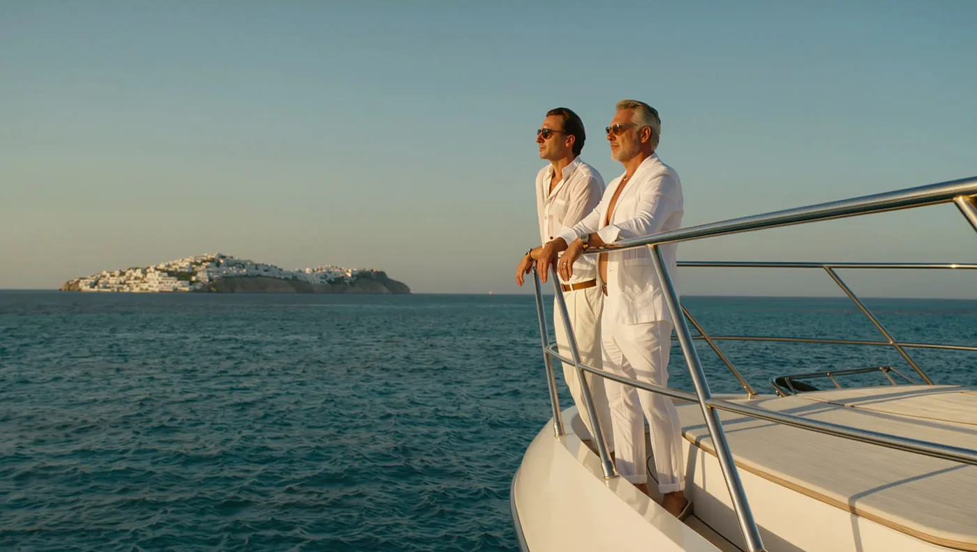 A private yacht transfer between the islands