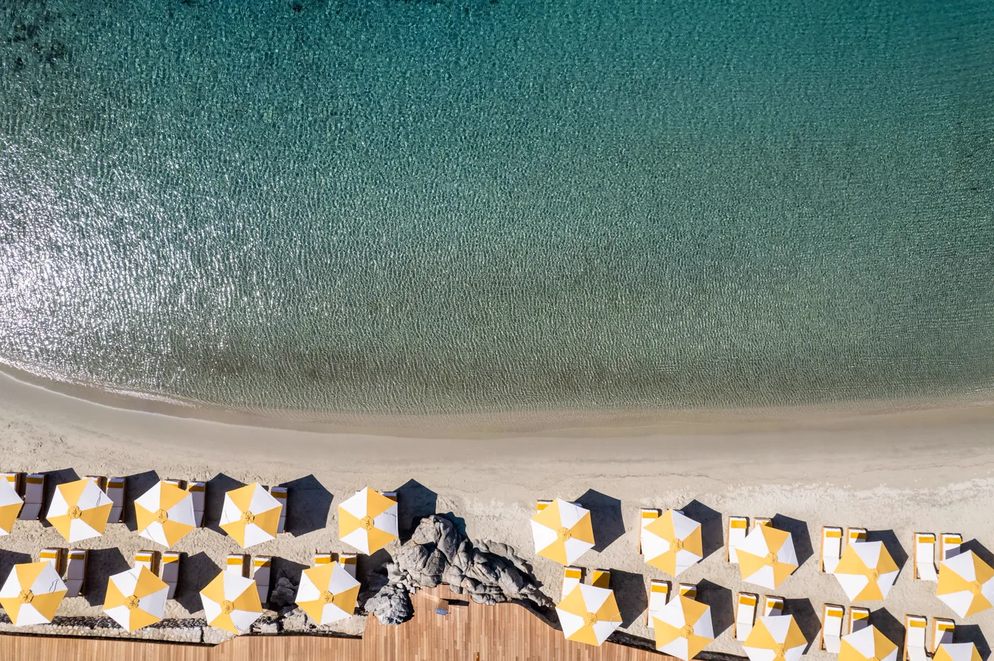 Private beach from above