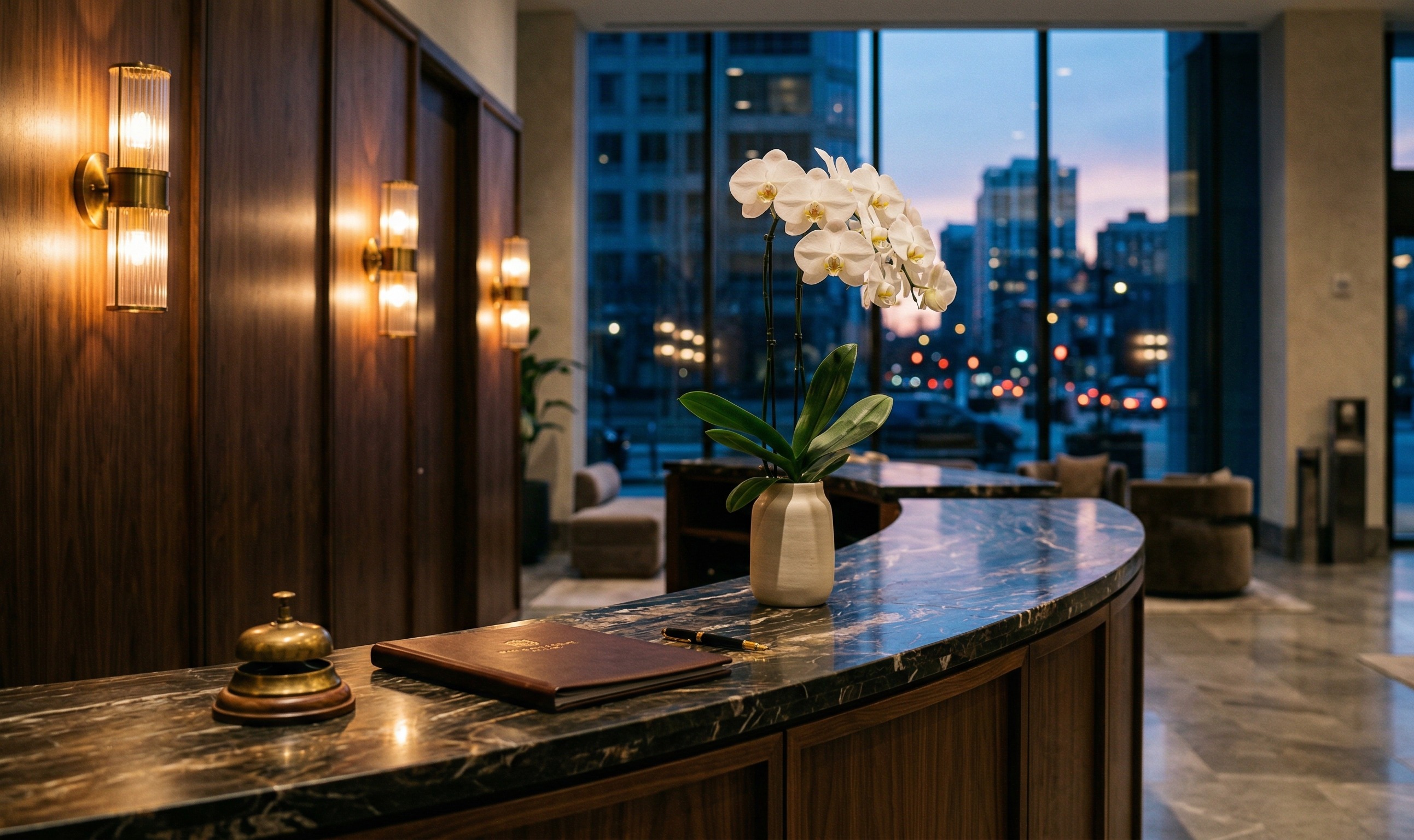 Luxury hotel concierge desk