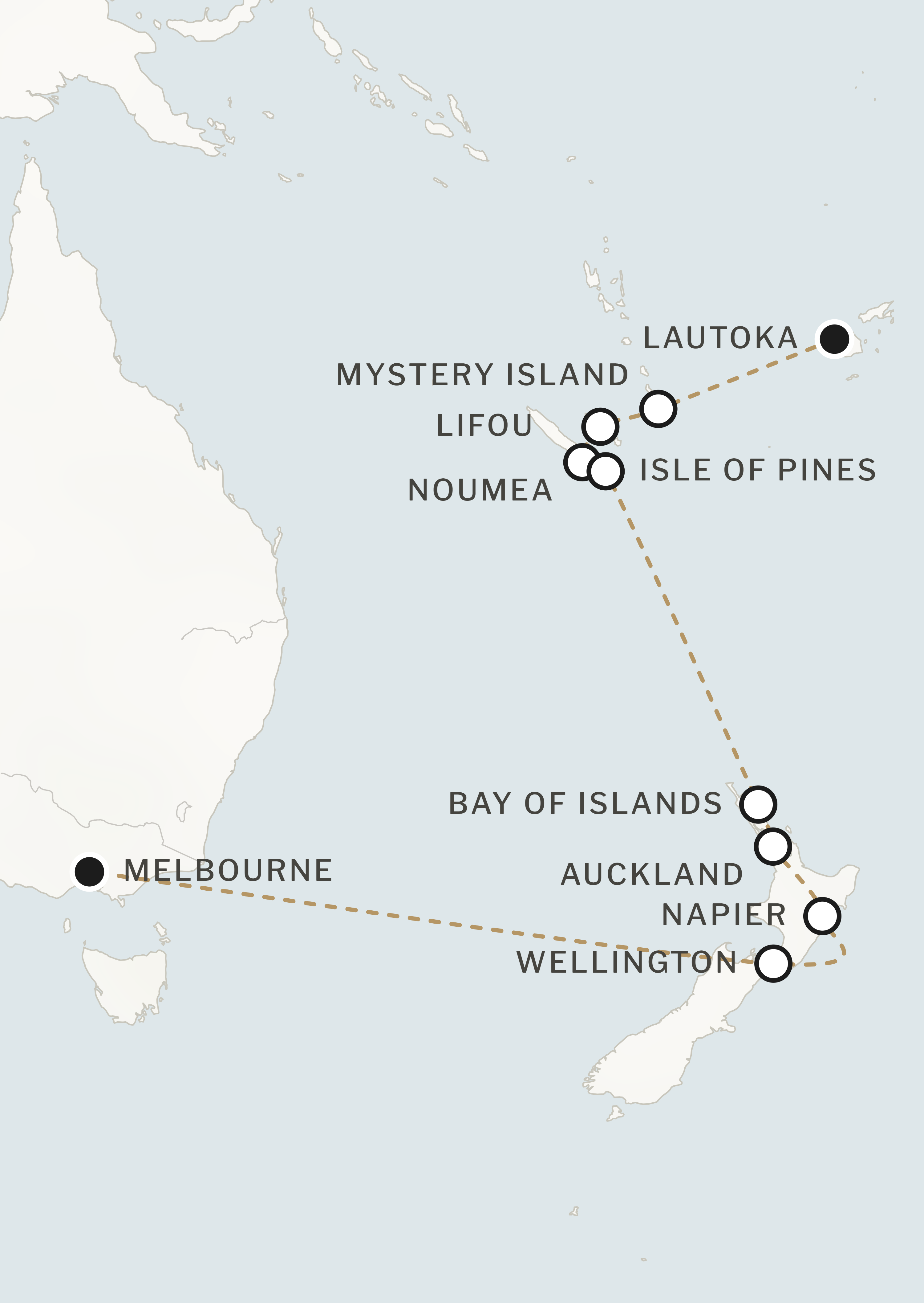 Route map for this itinerary