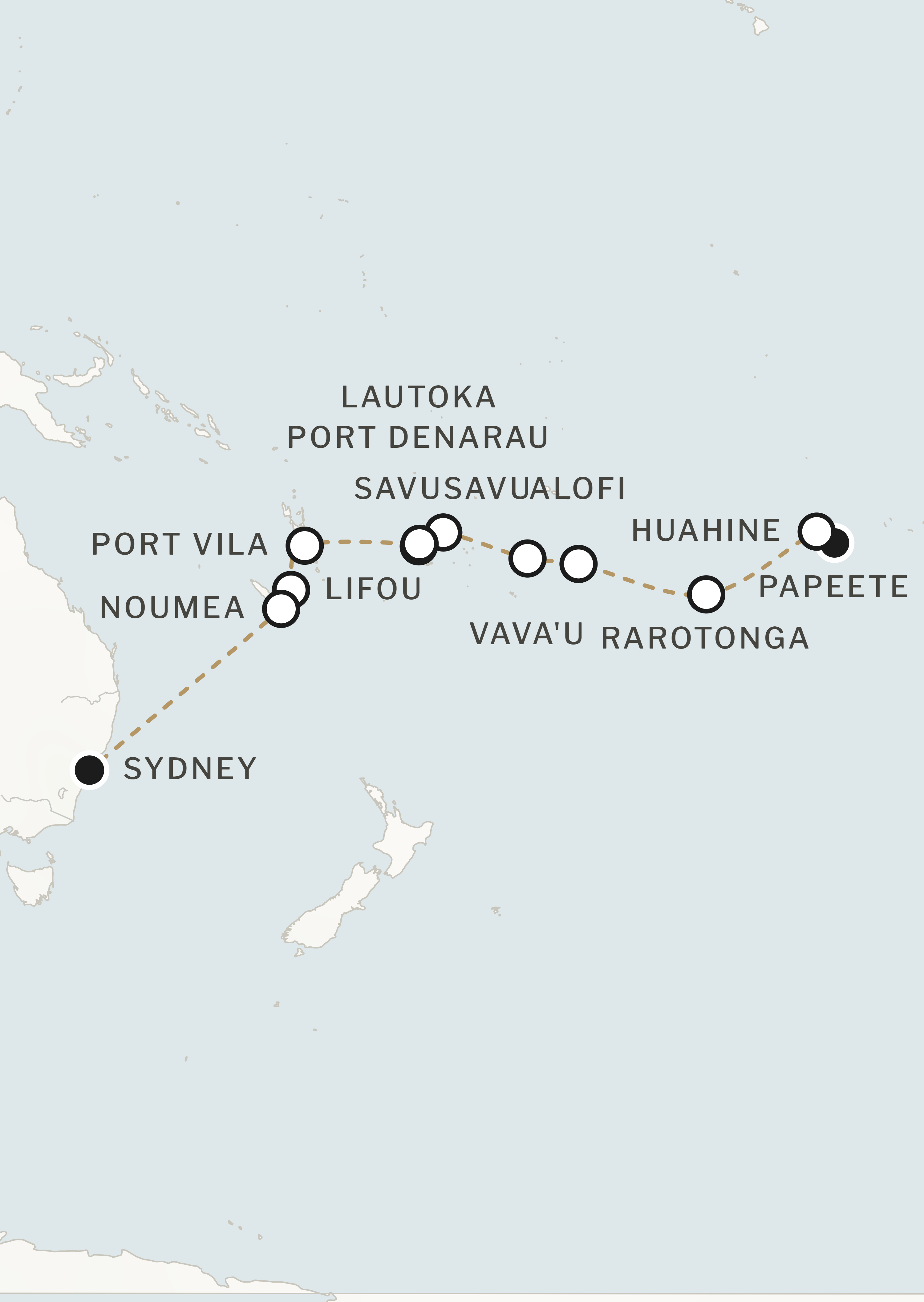 Route map for this itinerary