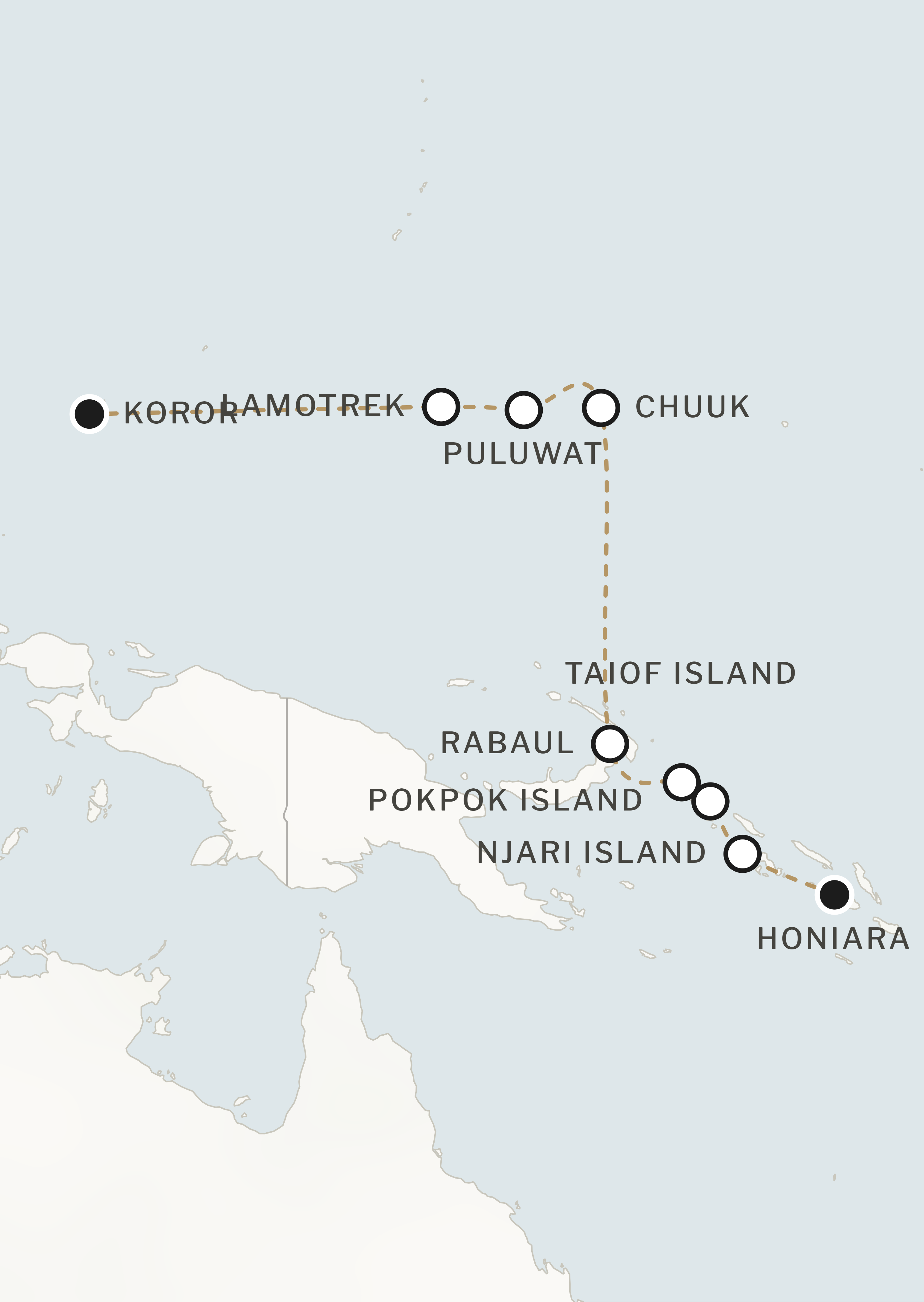 Route map for this itinerary