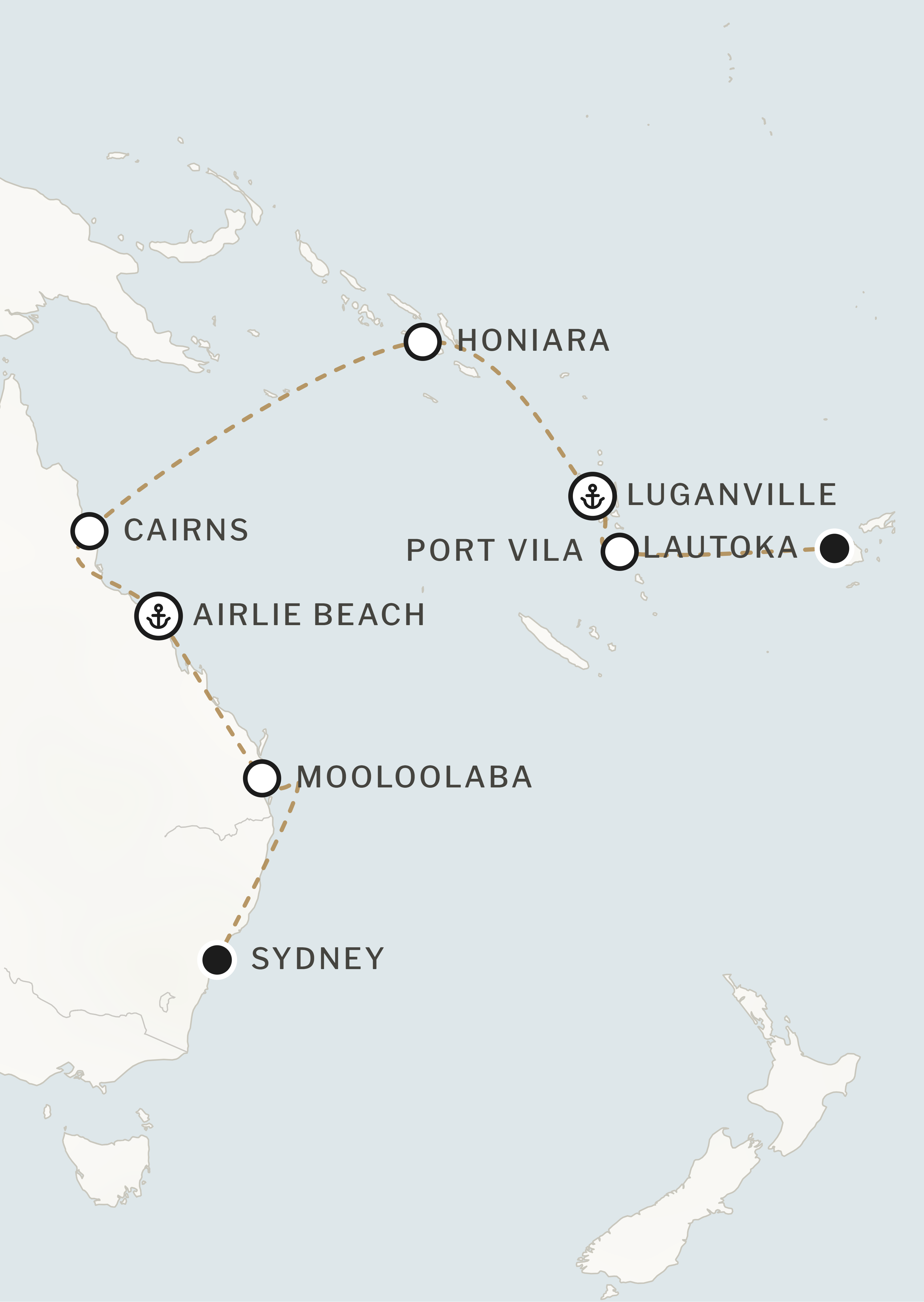 Route map for this itinerary