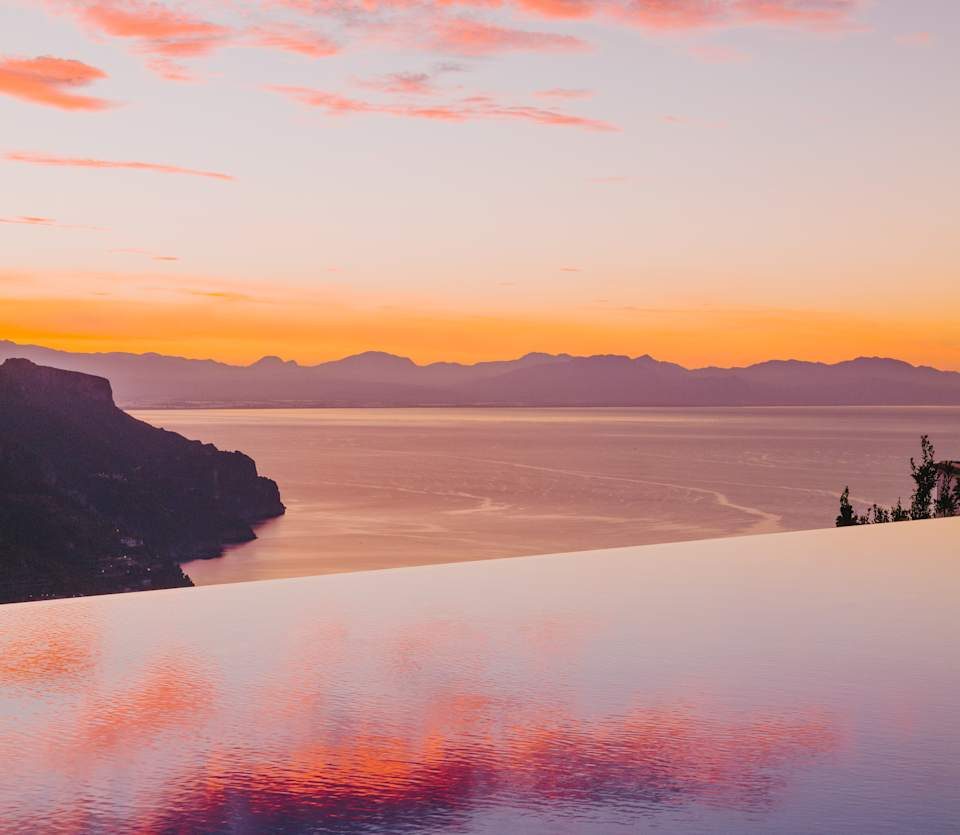 Hotel Caruso infinity pool overlooking the Amalfi Coast