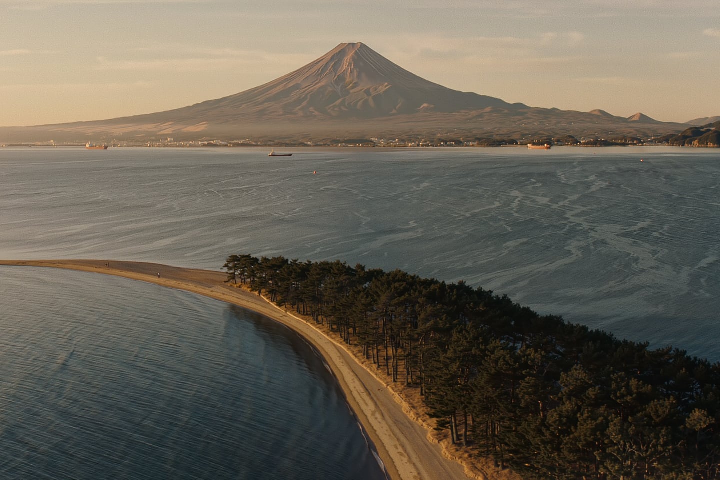 Mount Fuji above the shore