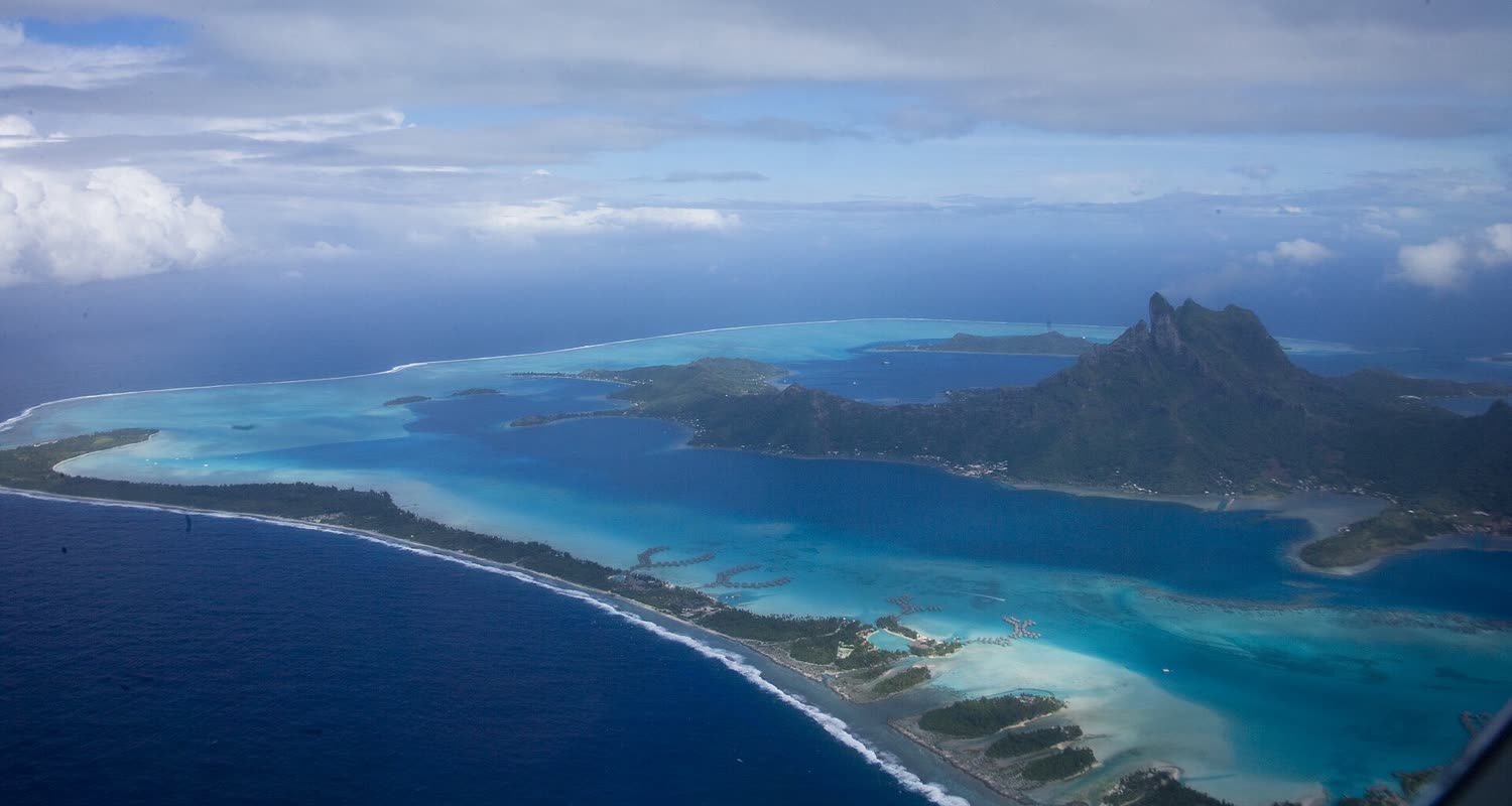 Bora Bora and Mount Otemanu from the air