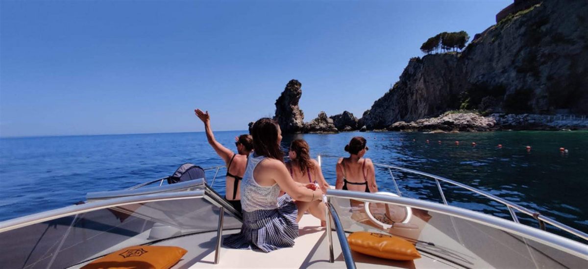 The boat off the Taormina coast