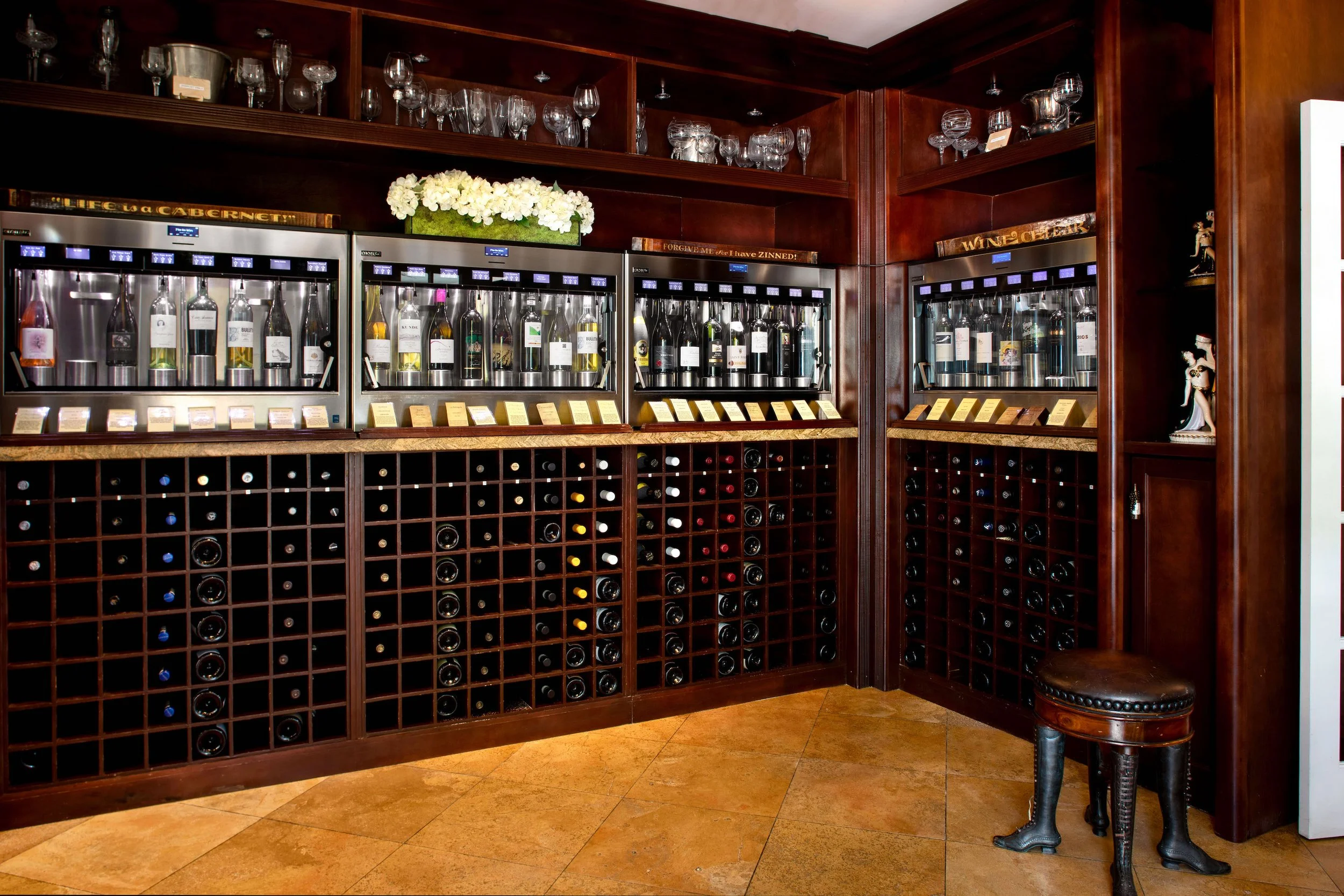 The wine room at The Gardens Hotel, Key West