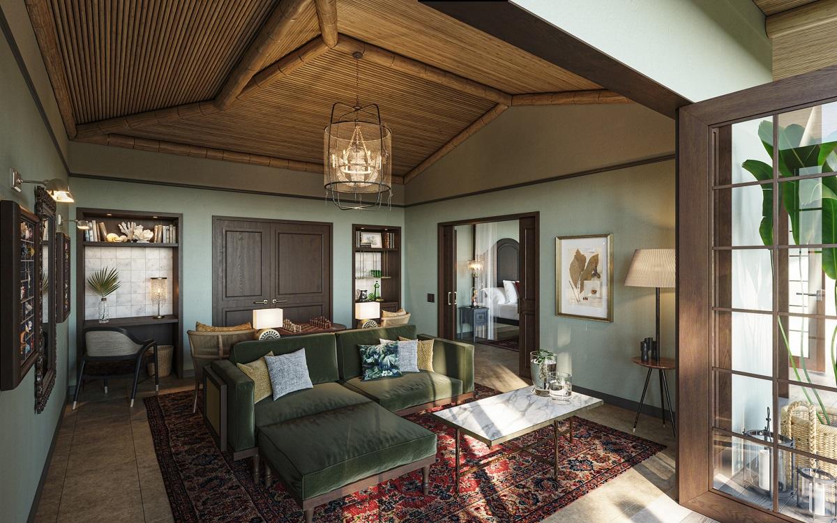 An island suite with a four-poster bed at Little Palm Island Resort & Spa