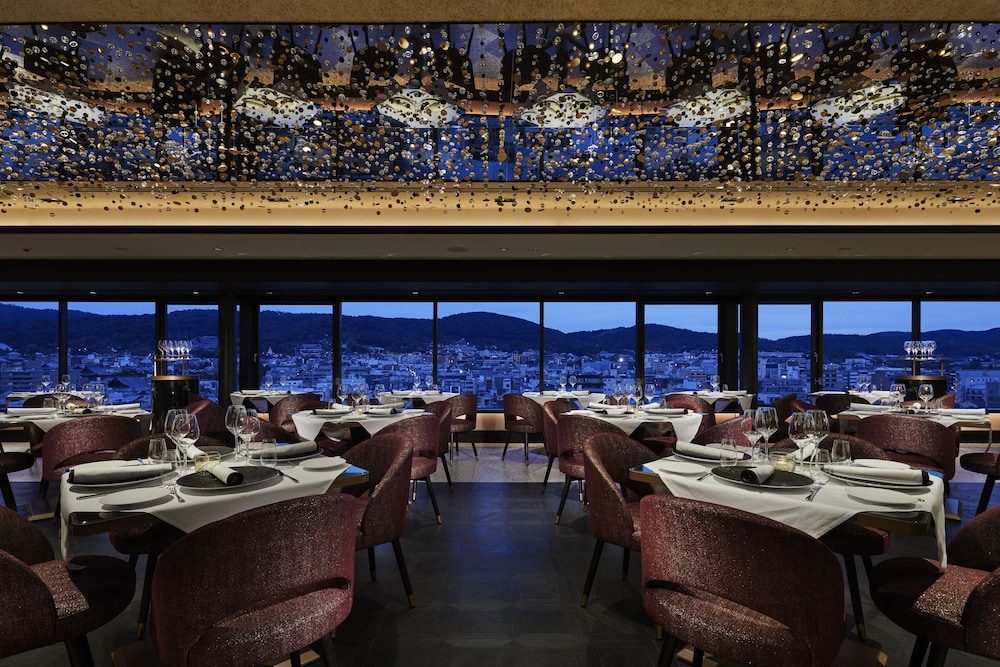 The top-floor restaurant at Fauchon with a view over Kyoto