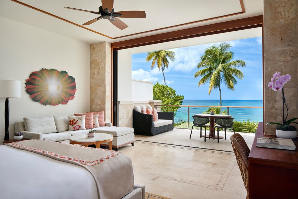 East Beach Guest Room opening to the ocean, Dorado Beach Reserve