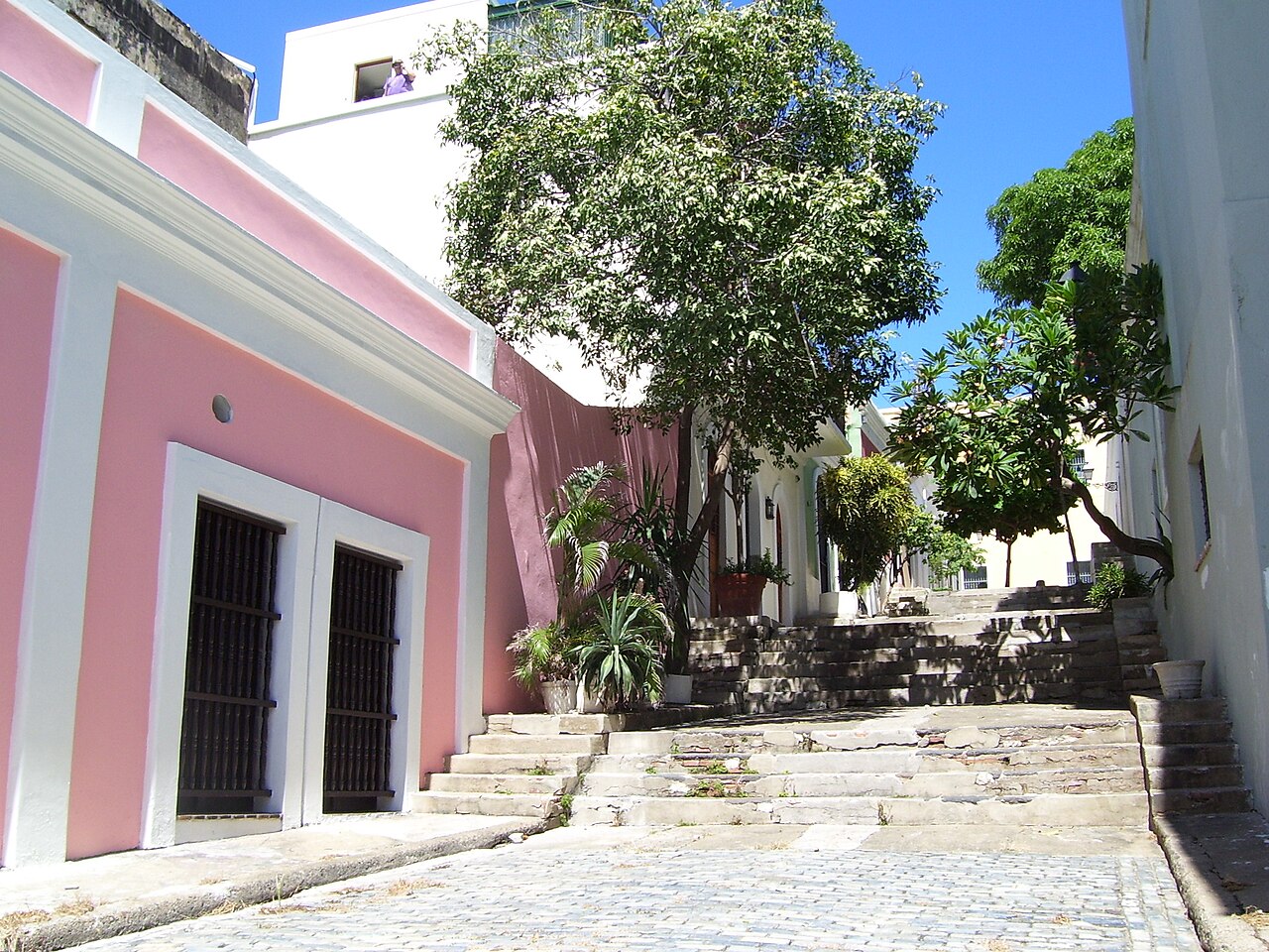 A colorful stepped alley in Old San Juan