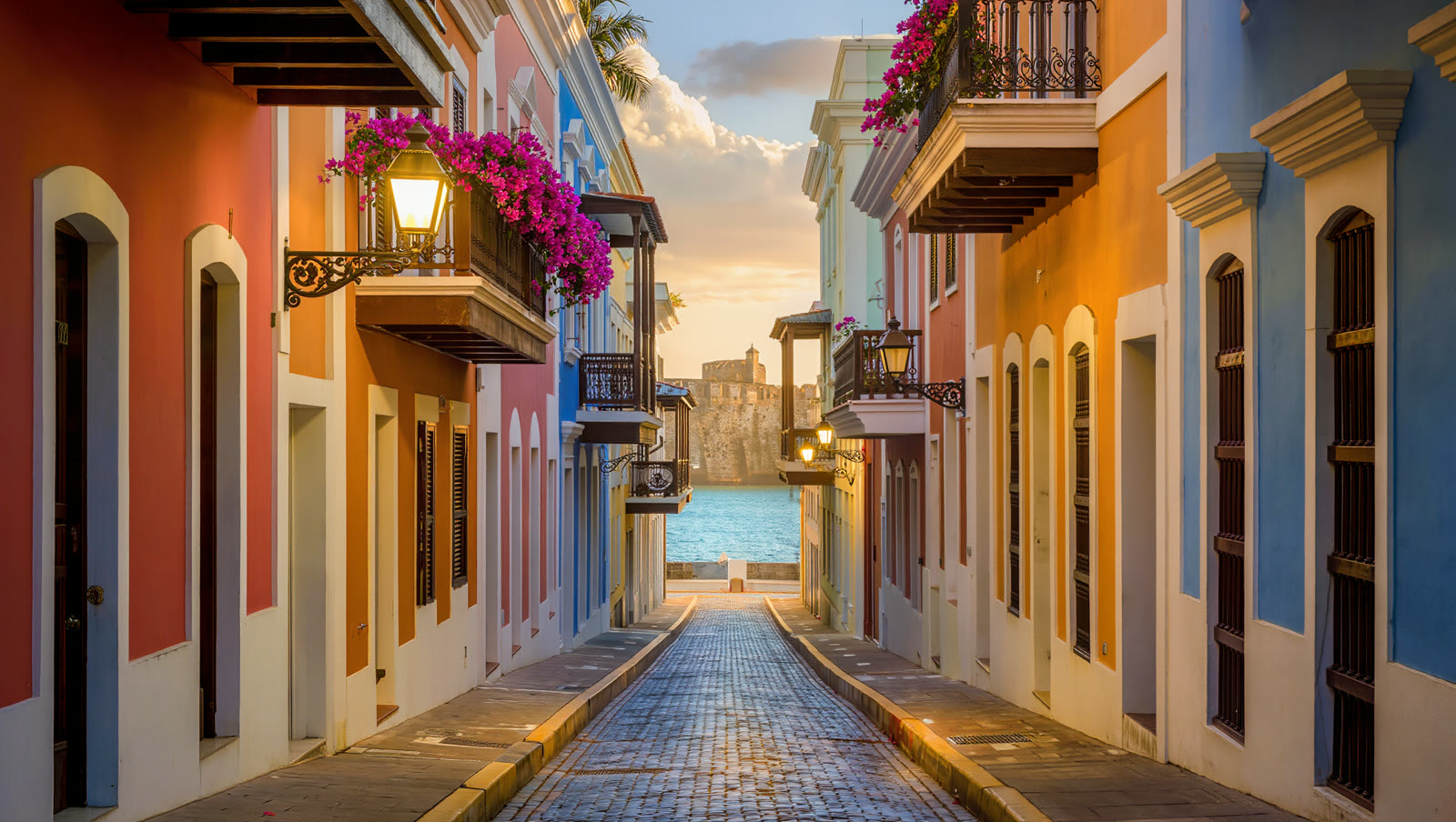 Old San Juan at golden hour
