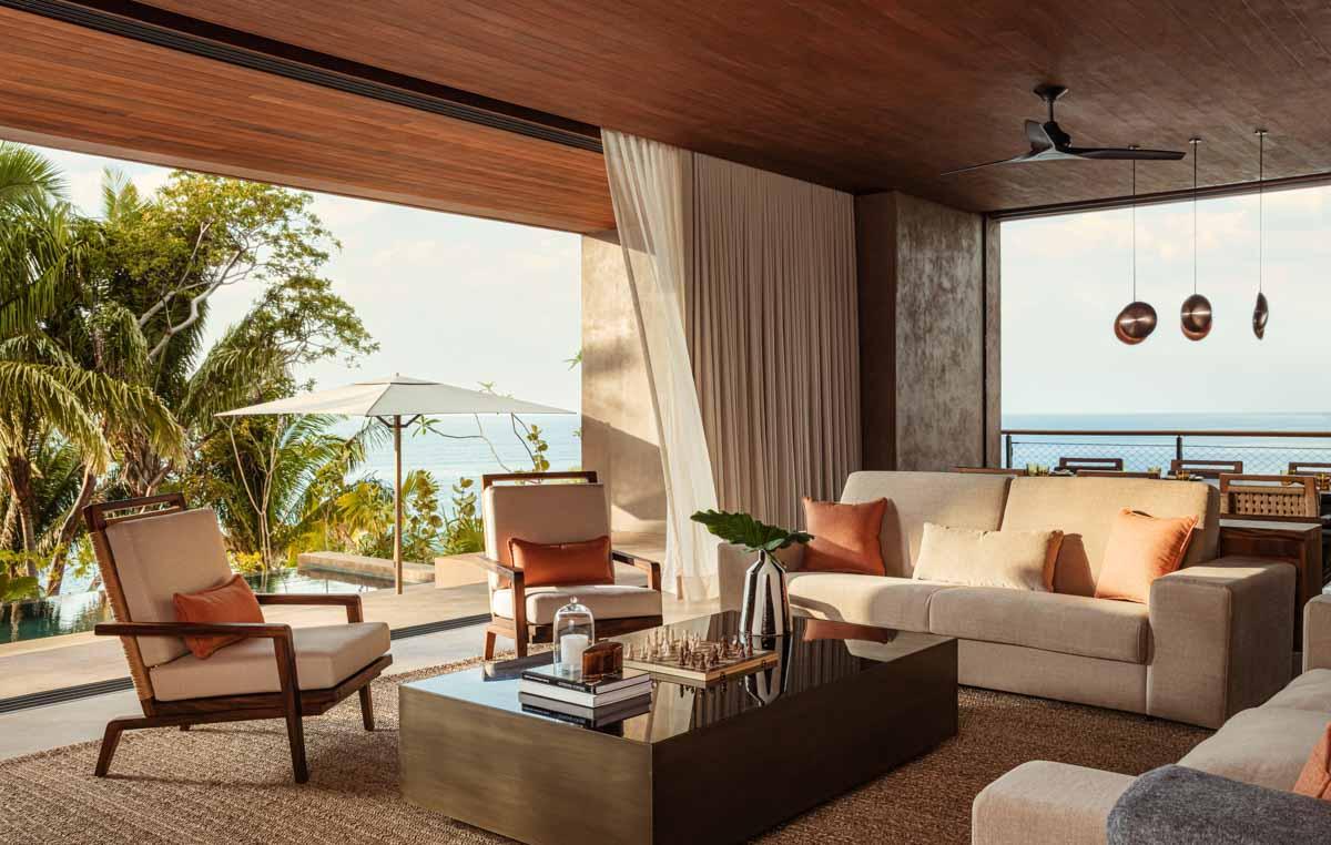 A villa living room at One&Only Mandarina, Riviera Nayarit