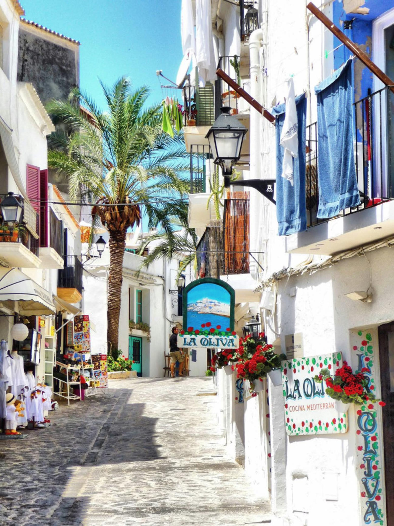The white streets of Dalt Vila, the old town of Ibiza