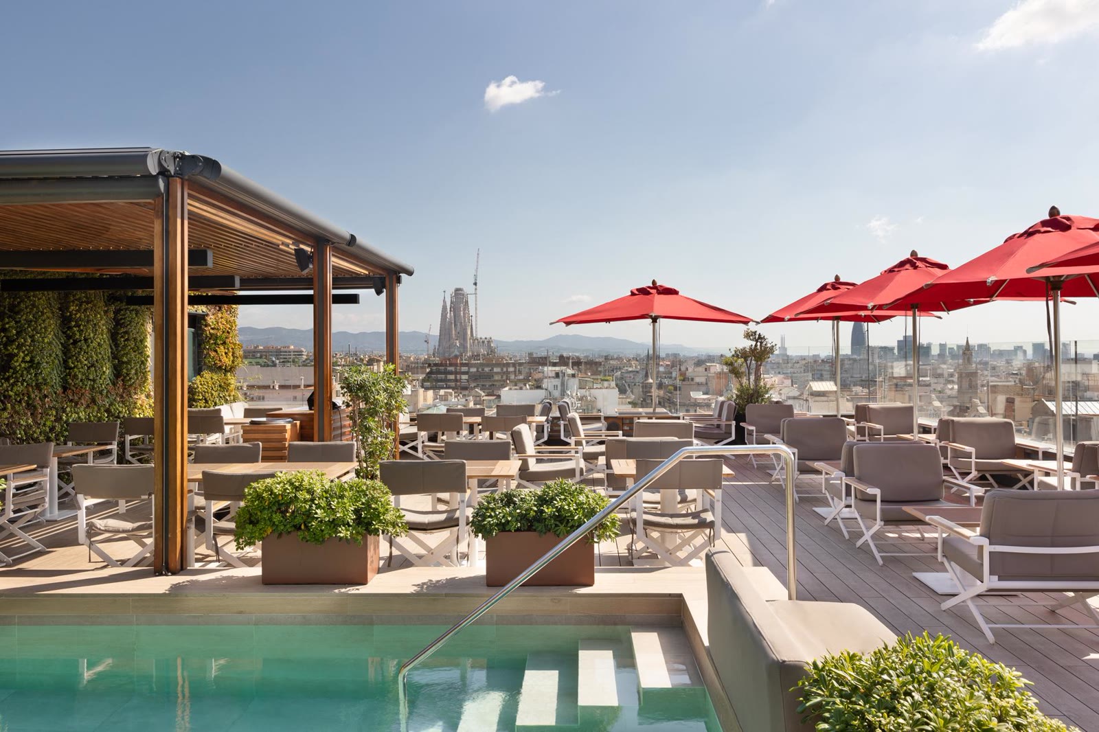 The La Dolce Vitae rooftop terrace at the Majestic, Barcelona