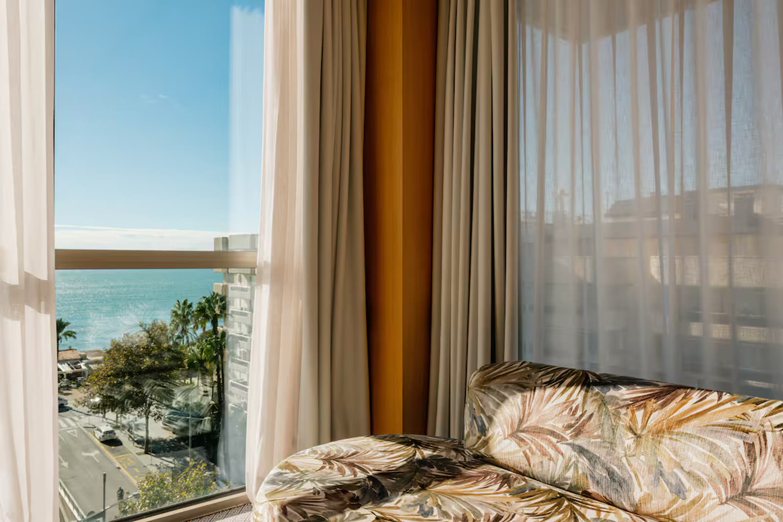 The living area of the Sea View Suite at MiM Sitges