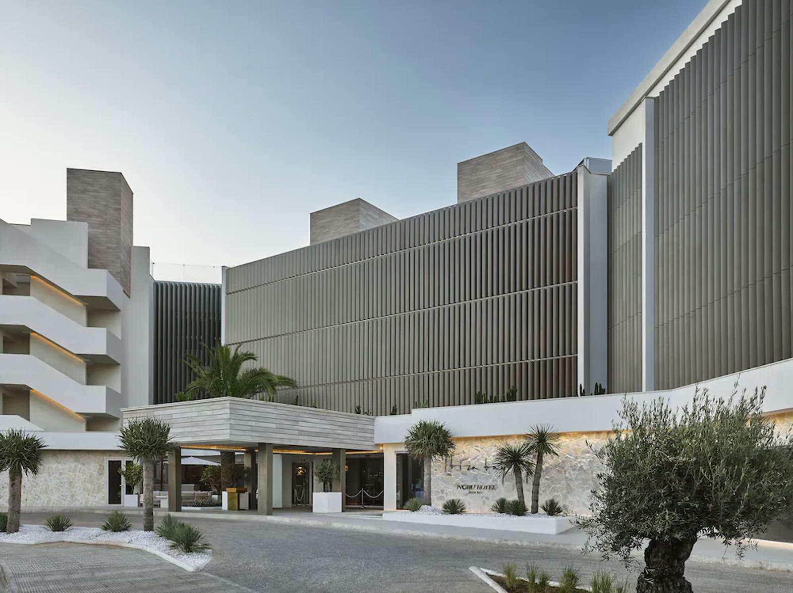 The entrance to Nobu Hotel Ibiza Bay on Talamanca Bay