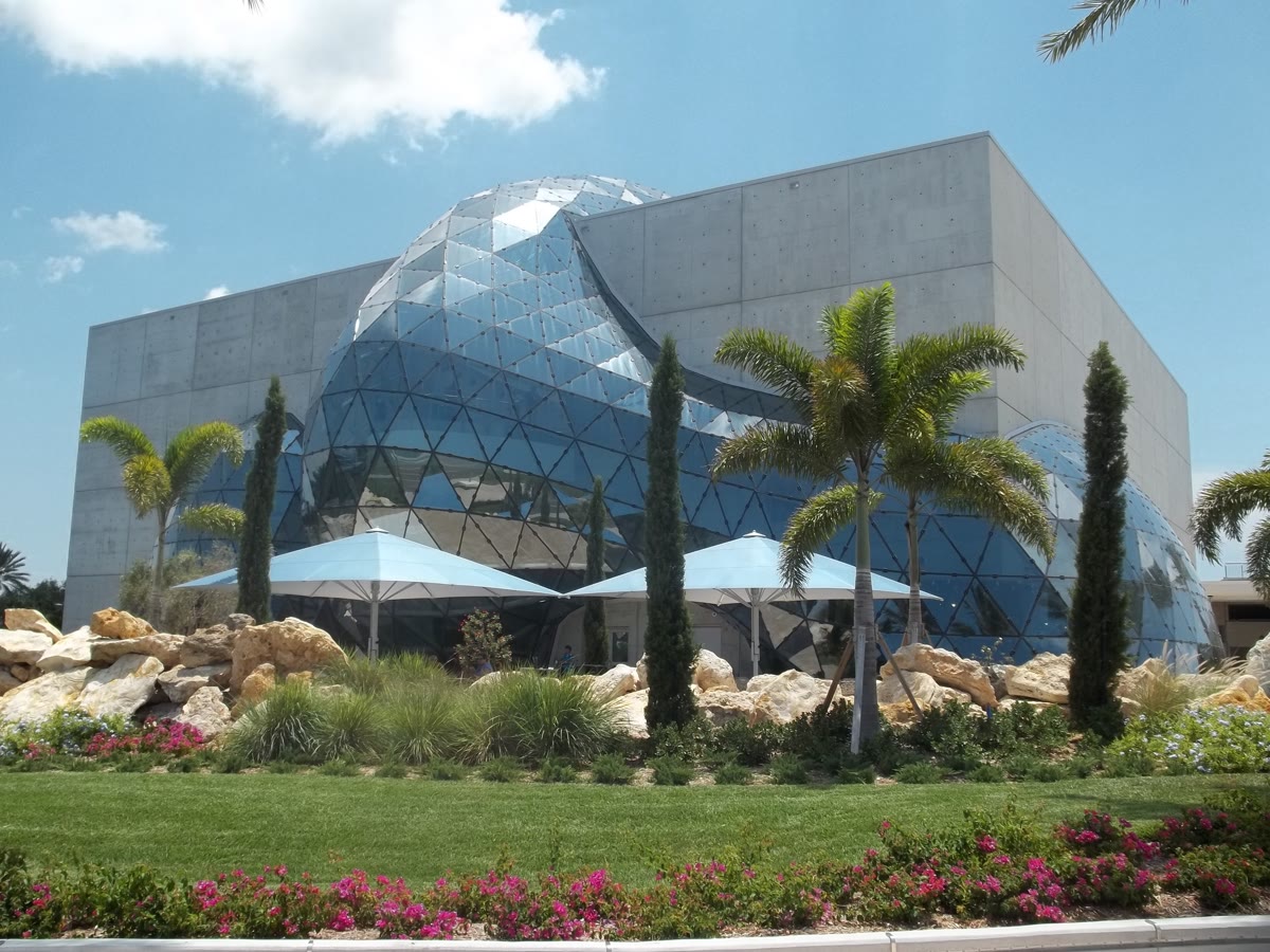 The glass Enigma of The Dalí Museum on the downtown St. Petersburg waterfront