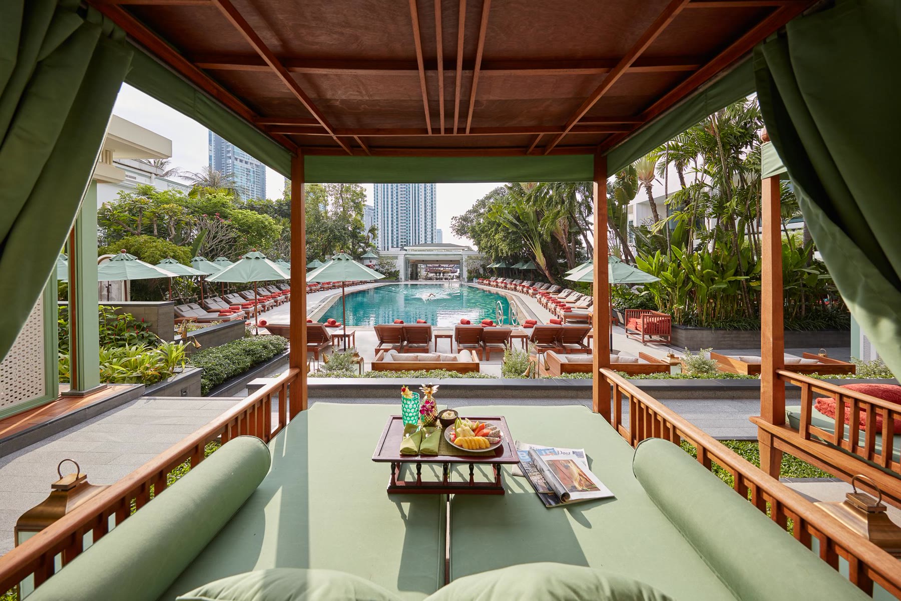 The riverside pool at Mandarin Oriental Bangkok