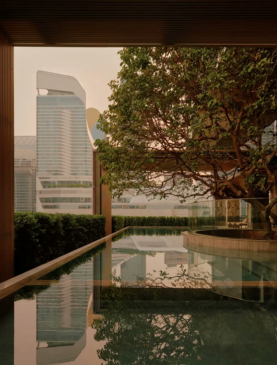 The swimming pool at Aman Nai Lert Bangkok
