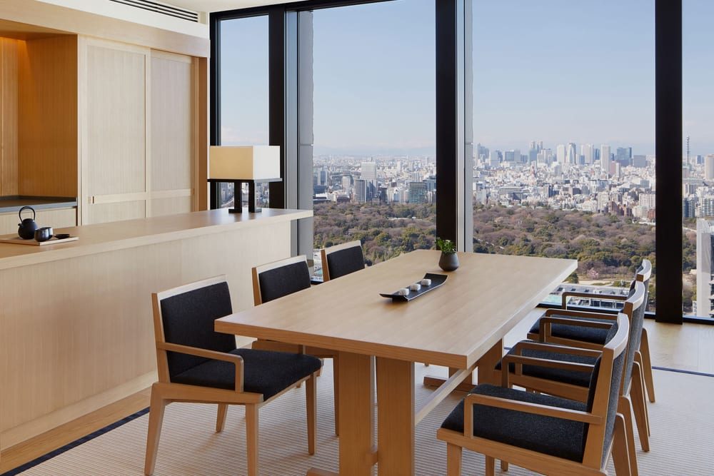 Private dining at Aman Tokyo with city view