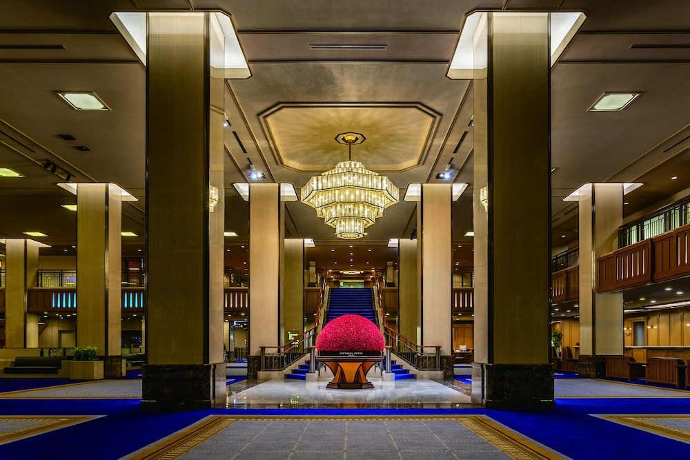 The grand lobby of the Imperial Hotel Tokyo